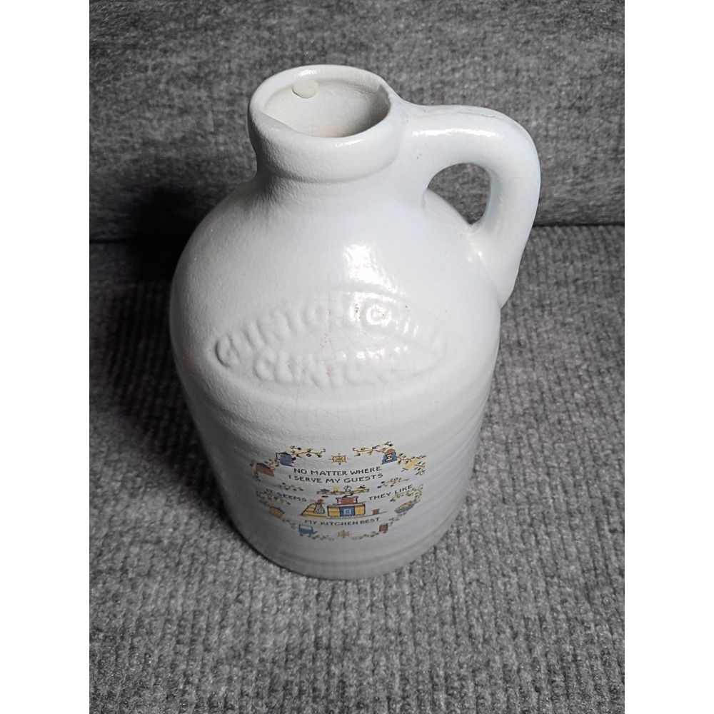 Vintage Cottagecore Clinton‎ China Stoneware Jug About 9 Inches Tall